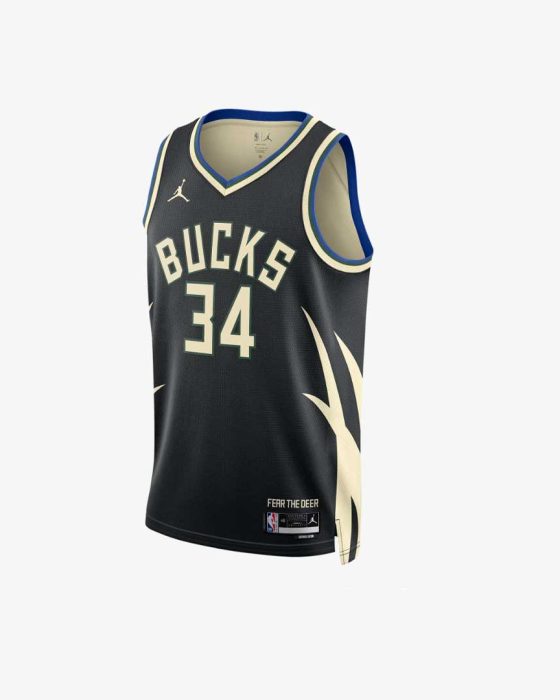 Milwaukee Bucks - Antetokounmpo 34 Preto & Dourado
